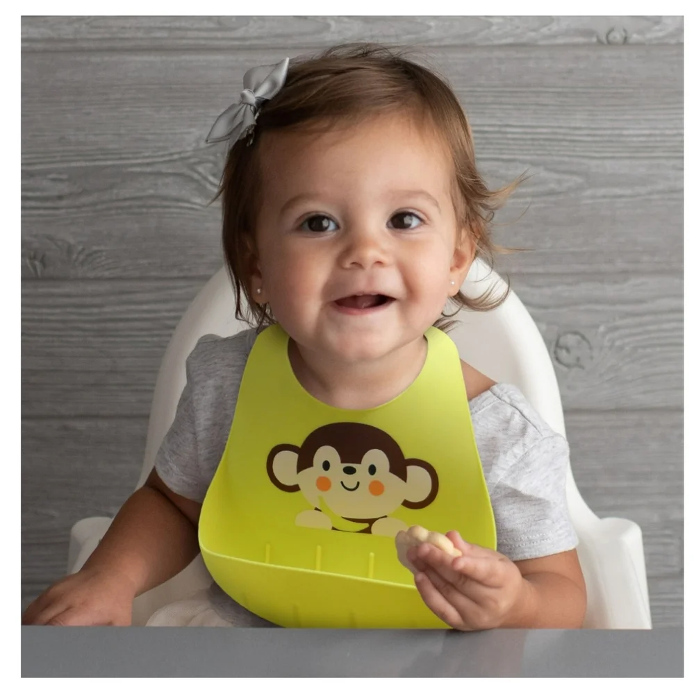 Parent's Choice Monkey Silicone Scoop Bib